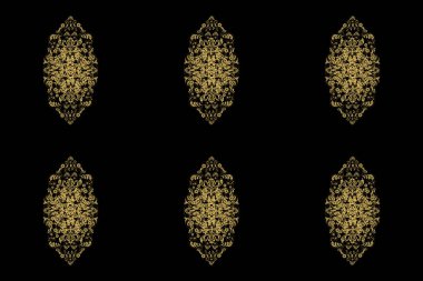 Siyah zemin üzerinde altın elementlerle kusursuz raster pano