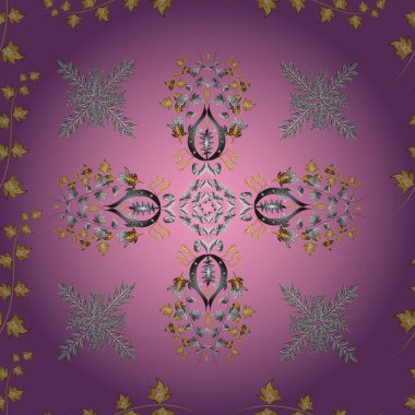 Renkli arkaplanda ilginç karalamalar olan kusursuz desen. Vektör illüstrasyonu.