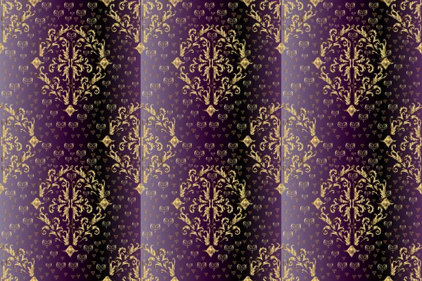 Padrões Cores Preto Marrom Violeta Elementos Vintage Sem Costura Para — Fotografia de Stock