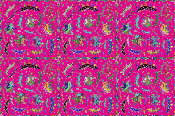 Płynny Wzór Ciekawymi Bazgrołami Tle Kolorfilu Pano Rastrowa Ilustracja Wzór — Zdjęcie stockowe