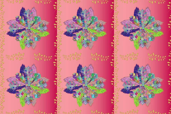 Bloemenpatroon Groen Roze Magenta Lijn Grafisch Patroon Abstracte Achtergrond Moderne — Stockfoto
