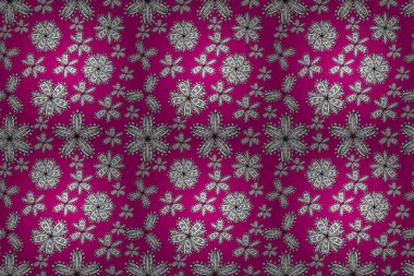 Pano dikişsiz raster desenli beyaz karalamalı çiçekler.