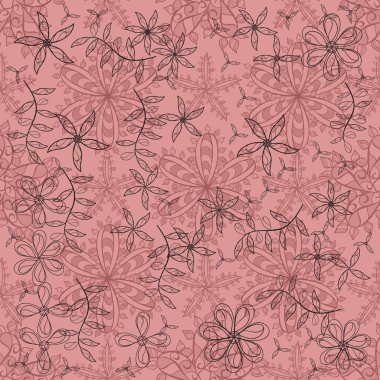 Renkli arkaplanda ilginç karalamalar var. Vektör illüstrasyonu.