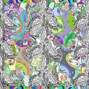 Birçok sarı, kahverengi ve beyaz soyut çiçekli tropik, pürüzsüz desen. Varicoloyellow, kahverengi ve beyaz renksiz çizimler. Küçük çiçekte sevimli çiçek deseni var..