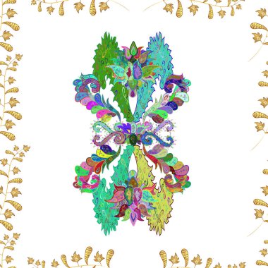 Renkli arkaplanda ilginç karalamalar olan kusursuz desen. Raster illüstrasyonu.