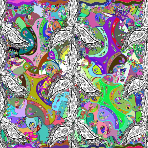 Bloemen Illustratie Schattig Textiel Elegantie Naadloos Patroon Met Etnische Bloemen — Stockfoto