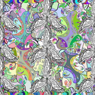 Yumuşak, bahar çiçekli arka plan. Sarı, kahverengi ve beyaz renkte çiçekler. Çiçekli karalama şeklinde vektör deseni.