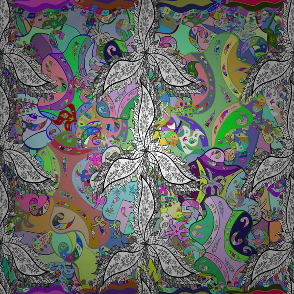 Современный Цветочный Фон Удивительный Безморщинистый Цветочный Узор Яркими Цветками Листьями — стоковый вектор
