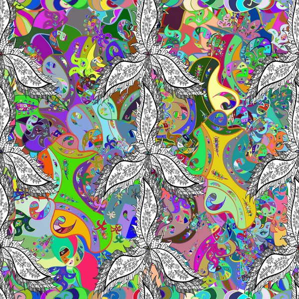 Вектор Бесшовный Красивая Ткань Узор Цветная Весна Тема Бесшовный Узор — стоковый вектор