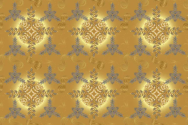 Patrón Amarillo Beige Gris Ornamental Floral Sin Costura Vintage Motivos —  Fotos de Stock