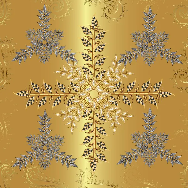 Vintage Yellow Beige Gray Geometric Ornament Seamless Pattern Web Textile — Stock Photo, Image