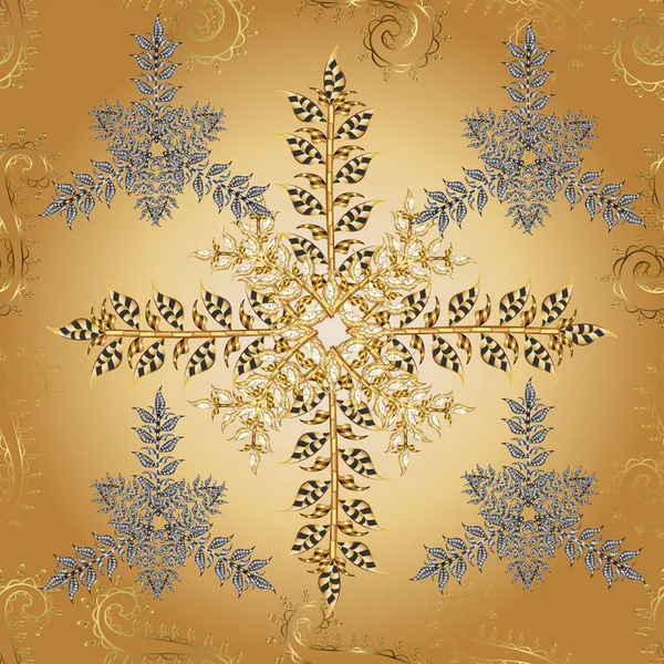 Simple Christmas Seamless Pattern Geometric Motifs Snowflakes Different Ornaments Retro — Stock Vector