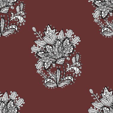 Beyaz karalama elementleriyle kusursuz desen. Raster illüstrasyonu.