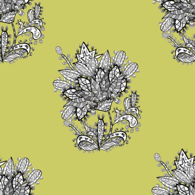 Beyaz karalama elementleriyle kusursuz desen