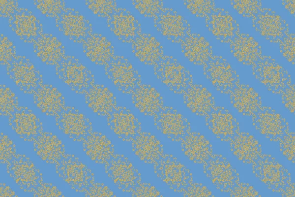 Classic Vintage Background Seamless Classic Yellow Blue Neutral Golden Pattern — Stock Photo, Image