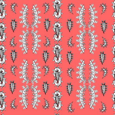 Renkli arkaplanda ilginç karalamalar olan kusursuz desen. Vektör illüstrasyonu.