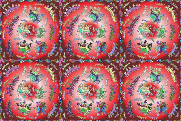 Απρόσκοπτη μοτίβο με ενδιαφέρουσες μουντζούρες σε φόντο colorfil. Πάνο. Εικονογράφηση κορμού. — Φωτογραφία Αρχείου