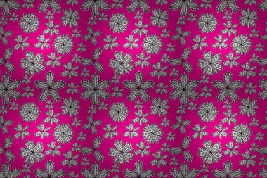 Pano dikişsiz raster desenli beyaz karalamalı çiçekler.