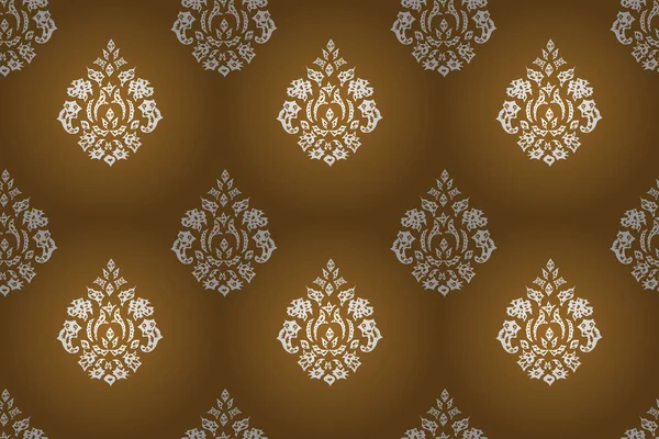 Seamless raster pano wallpaper with vintage elements — Stock Photo, Image