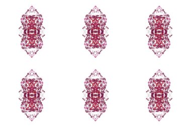 Beyaz arka planda kırmızı ve pembe eski elementlerle kusursuz bir desen. Pano illüstrasyonu. Raster..