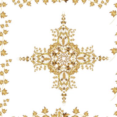 Beyaz arka planda ilginç karalamalar olan kusursuz bir desen. Eski model. Çerçeve. Vektör illüstrasyonu.