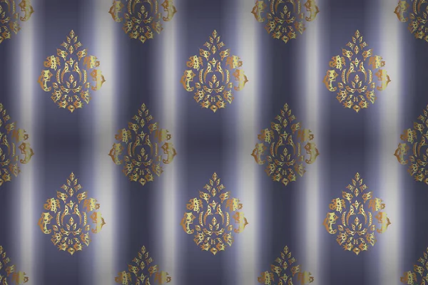 Seamless raster pano pattern with vintage golden elements — Stock Photo, Image