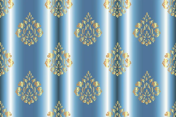 Seamless raster pano pattern with vintage golden elements — Stock Photo, Image