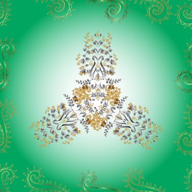 Renkli arkaplanda ilginç karalamalar olan kusursuz desen. Raster illüstrasyonu.