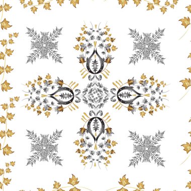 Renkli arkaplanda ilginç karalamalar olan kusursuz desen. Vektör illüstrasyonu.