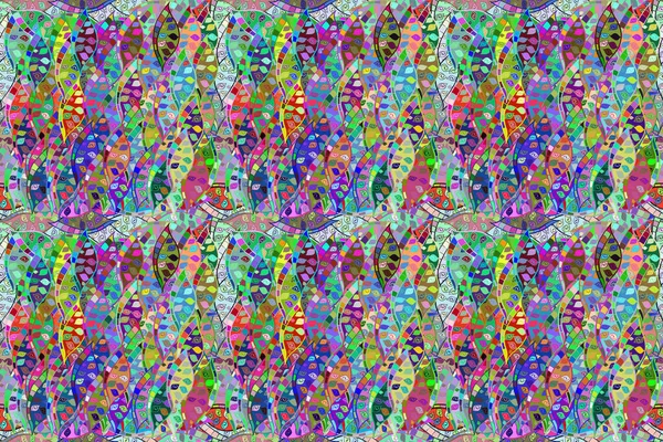 Płynny Wzór Ciekawymi Bazgrołami Tle Kolorfilu Pano Raster Ilustracja — Zdjęcie stockowe