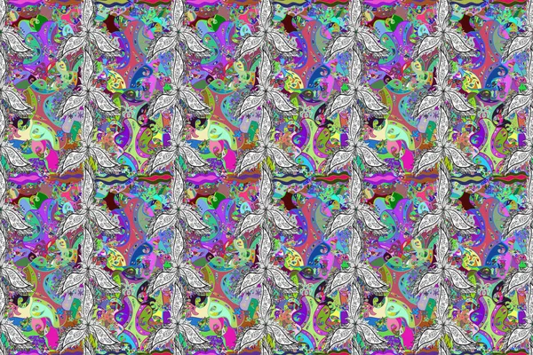 Χρώμα Άνοιξη Θέμα Απρόσκοπτη Μοτίβο Φόντο Χαριτωμένο Μοτίβο Λουλουδιών Σχεδιασμός — Φωτογραφία Αρχείου