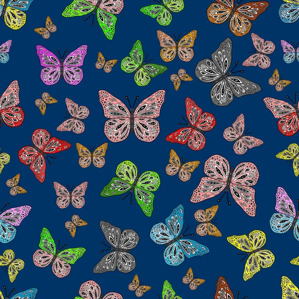 Beautiful Butterfly Pattern Illustration Design Pictures Blue White Green Colors — Stock Photo, Image