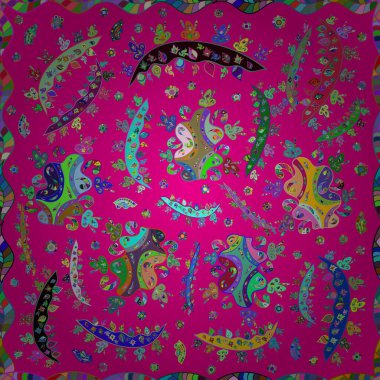 Renkli arkaplanda ilginç karalamalar olan kusursuz desen. resimleme.