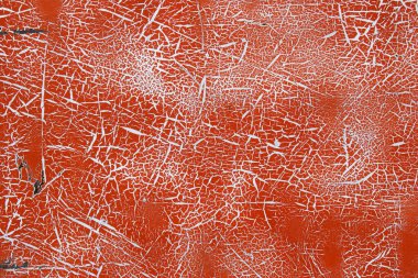 Red Rustic Cracked Paint on Steel Plate Texture