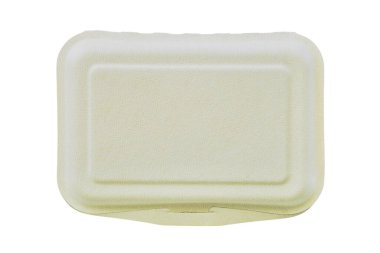 Top View of Health Concerned Food Container from 100% Natural Plant Fiber and Color Isolated on White Background with Clipping Path