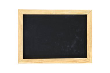 Blank Blackboard  with Wooden Frame Isolated on White Background with Clipping Path