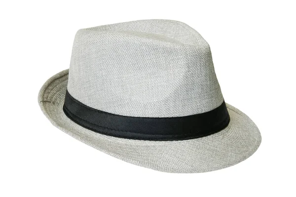 Grey Hat Men Isolated White Background Clipping Path — Stock Photo, Image