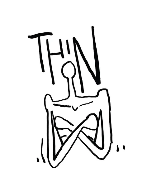 Транквільський Персонаж Довгою Шиєю Круглою Головою Тонким Тілом Татуюванням Дизайном — стокове фото