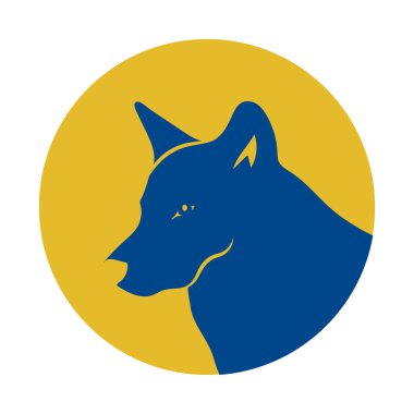 Şirin bir portre tasarımı avatarı, minimalist tasarım çizimi, tişört konsepti ve avatar tasarımı olan sevimli bir kurt. Uyumlu renkte yaratıcı bir poster. Sanat eserleri için