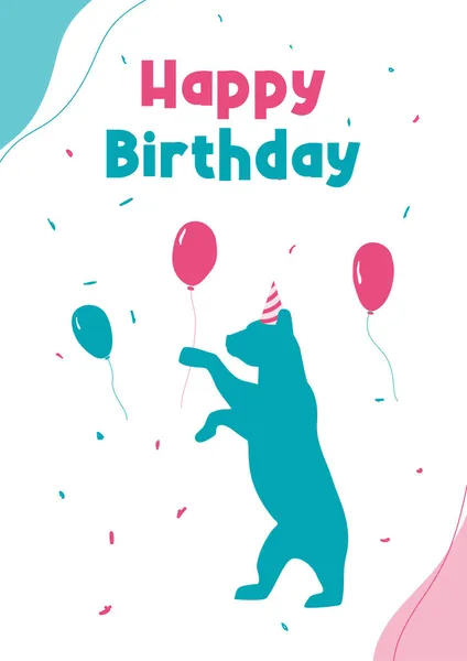 Sarkastisch Mit Geburtstagsmütze Luftballons Und Konfetti Ist Geburtstagsparty Happy Birthday — Stockfoto