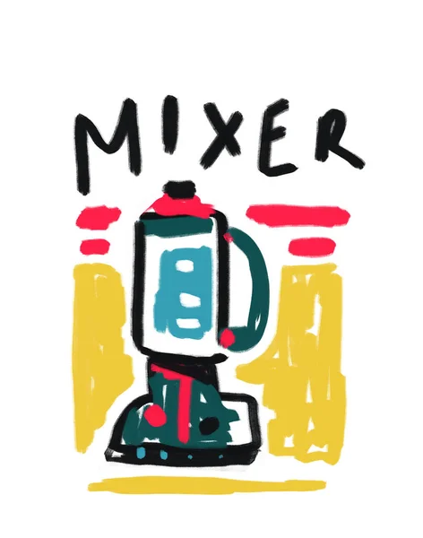 Delizioso Mixer Colorato Bambini Graffiti Con Tipografia Graffiti Linea Arte — Foto Stock