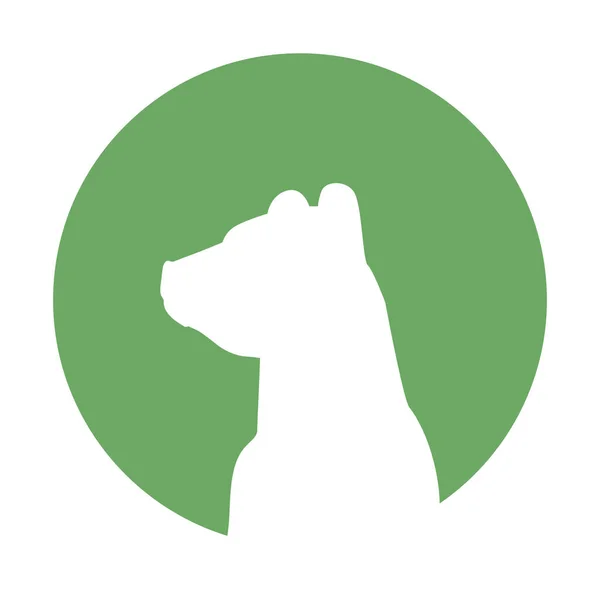 Perfil Urso Estilizado Ícone Avatar Verde Retrato Com Silhueta Redonda — Fotografia de Stock