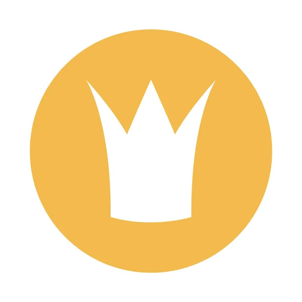 Icono Elegante Corona Real Avatar Oro Con Silueta Redonda Ilustración — Foto de Stock