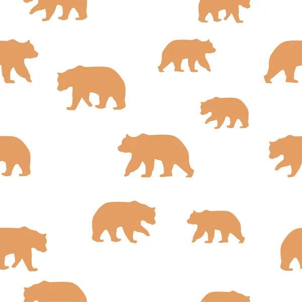 Funny cute seamless pattern multiple bear, in orange and white background design illustration, cute pattern and wallpaper. Artistic poster with strong color. Illustration for flayer