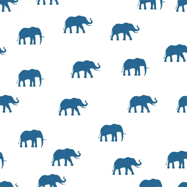 Absurdo Padrão Sem Costura Bonito Elefante Azul Branco Padrão Elefante — Fotografia de Stock