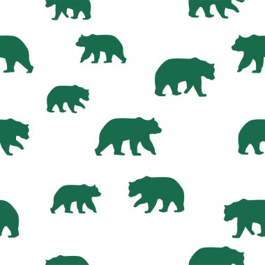 Parodisiz şirin desenli çoklu ayı, yeşil ve beyaz arka plan çizimi, şirin desen ve duvar kağıdı. Uyumlu renkte yaratıcı bir illüstrasyon. Yüzücü için poster