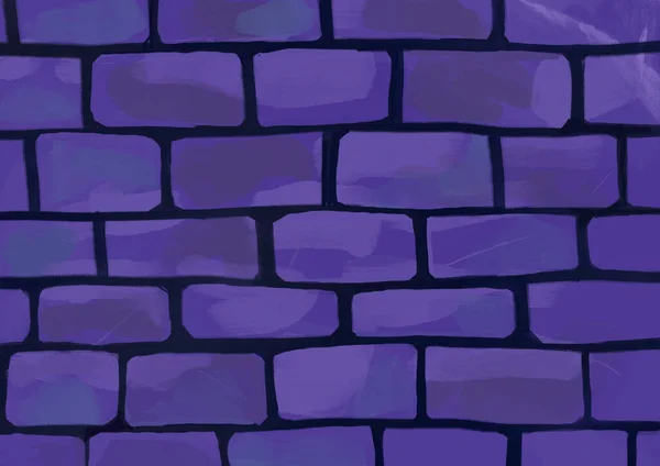 Fait Main Dessin Mur Brique Grunge Texture Purple Touch Couleur — Photo