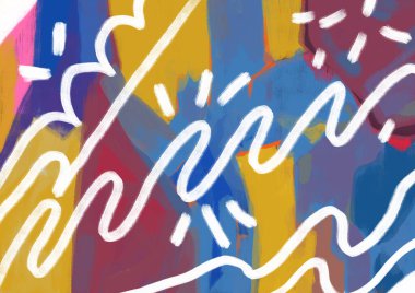 Yaratıcı sokak çizgisi sanat grafitisi 80 'lerin rengi ve yaz arkaplanı, kırmızı ve pembe karalamalar