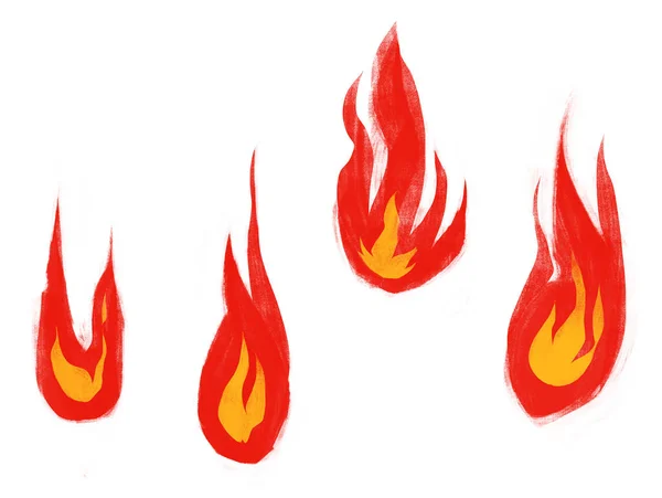 Set Mit Flammenball Fire Effect Clip Art Für Design Game — Stockfoto