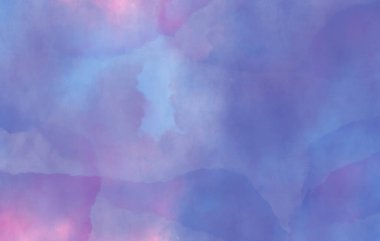 Tahıl kağıdında soyut pastel mavi, pembe ve mor suluboya. Suluboya kanlı yıkama ve mürekkep lekesi tasarımı. Karışık renkler ve galaksi etkisi. Grunge 'un geçmişi. Pastel rengi akquerelle.